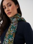 Crew Clothing Ditsy Floral Print Scarf, Green/Multi