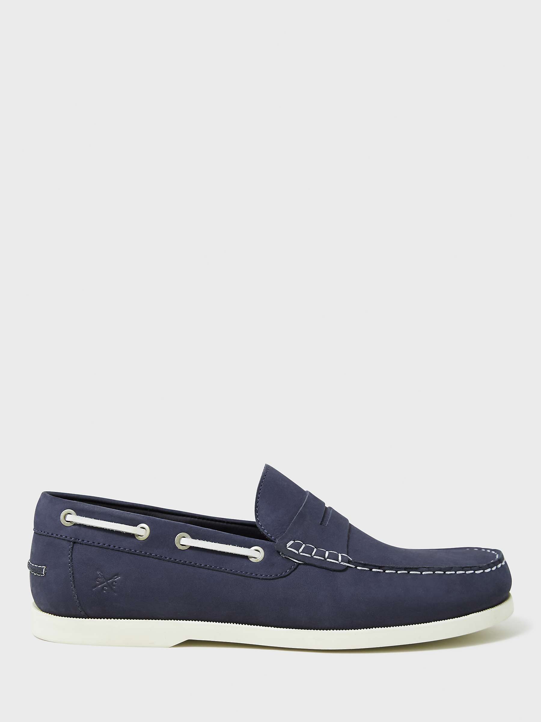 Buy Crew Clothing Slip On Classic Deck Shoes, Navy Blue Online at johnlewis.com