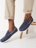 Crew Clothing Slip On Classic Deck Shoes, Navy Blue