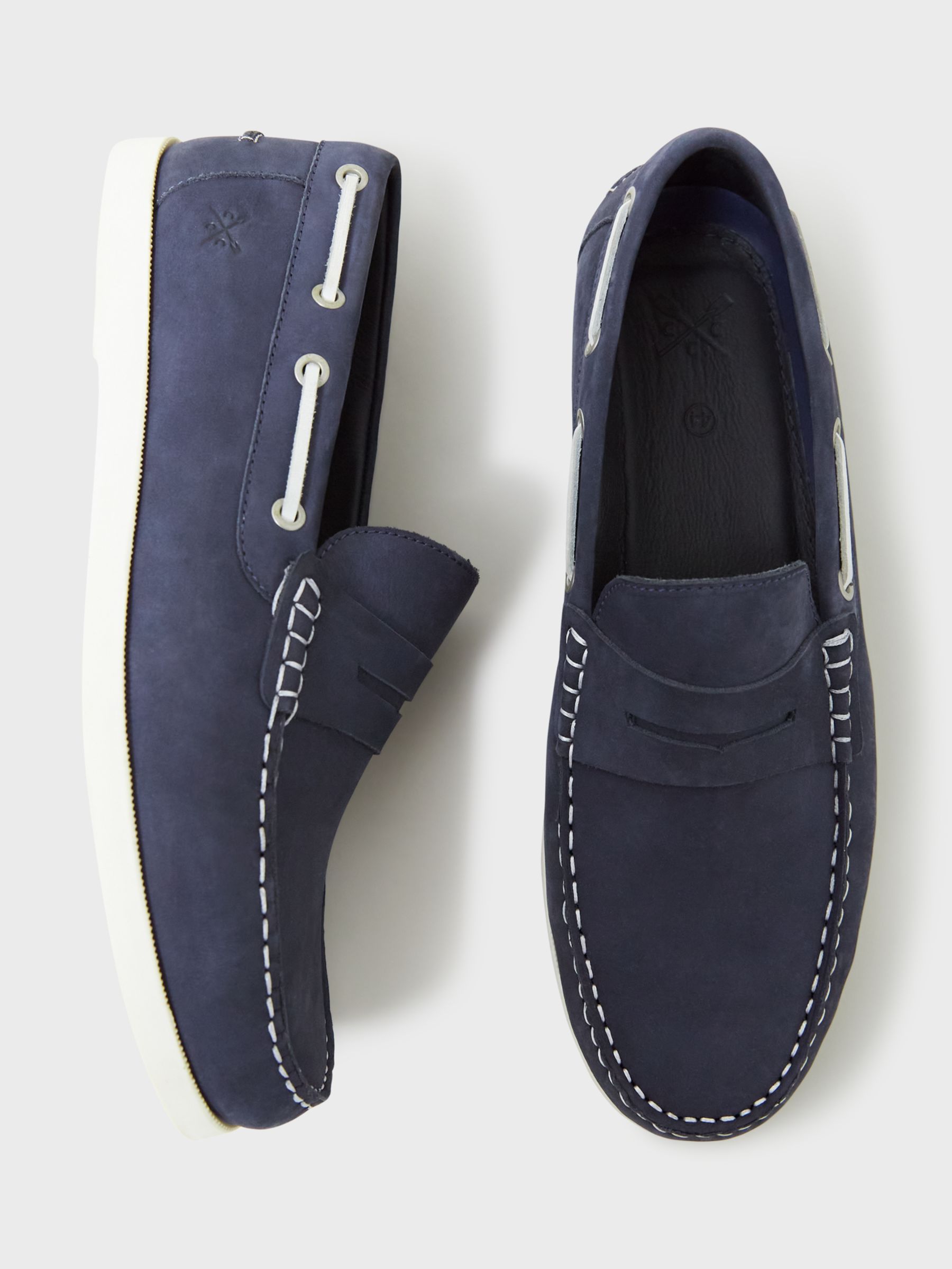 Crew Clothing Slip On Classic Deck Shoes, Navy Blue, 11.5