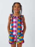 Olivia Rubin Kids' Lucy Rainbow Check Ruffle Top, Multi