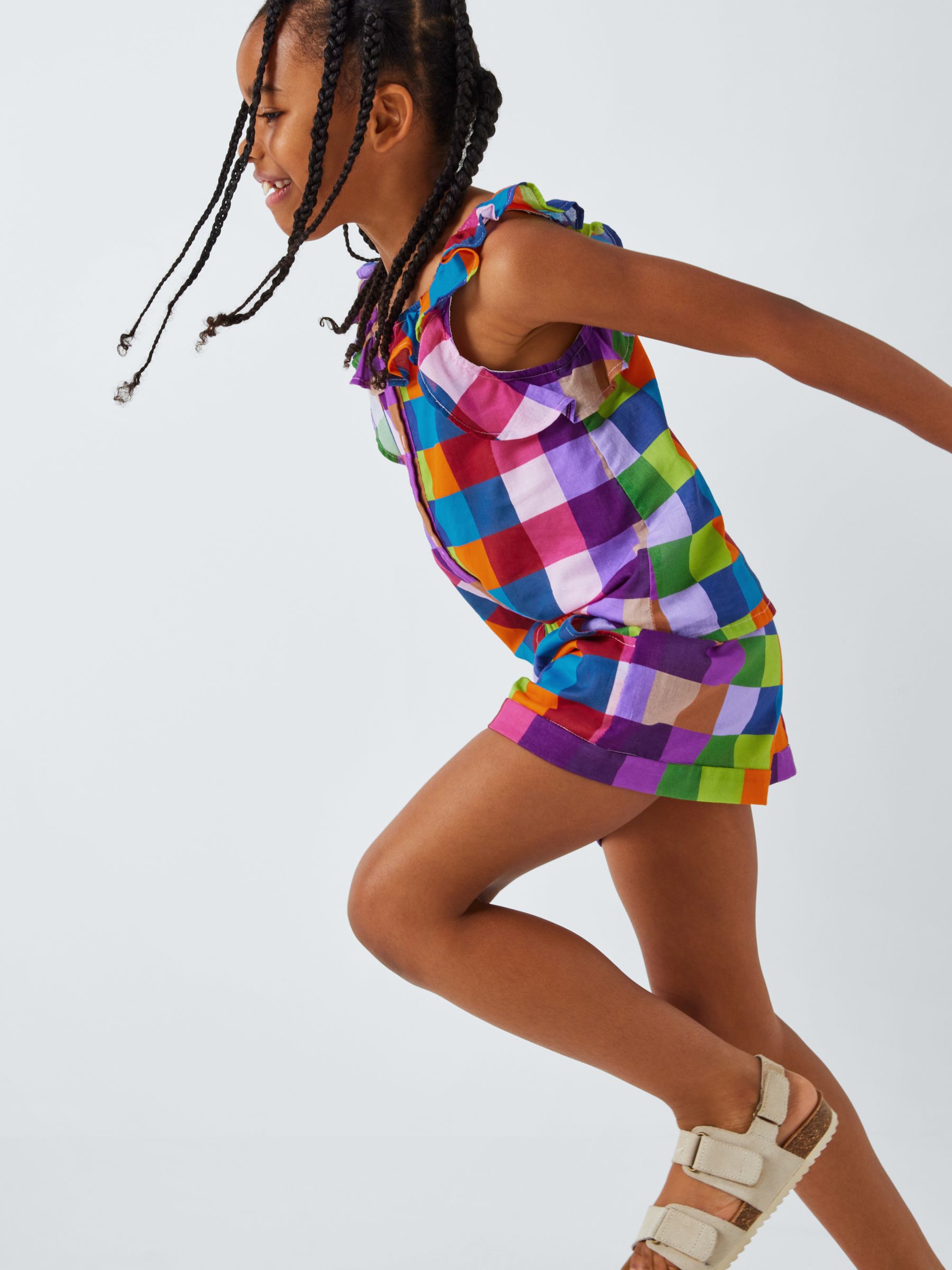 Olivia Rubin Kids' Sara Rainbow Check Shorts, Multi, 4-5 years