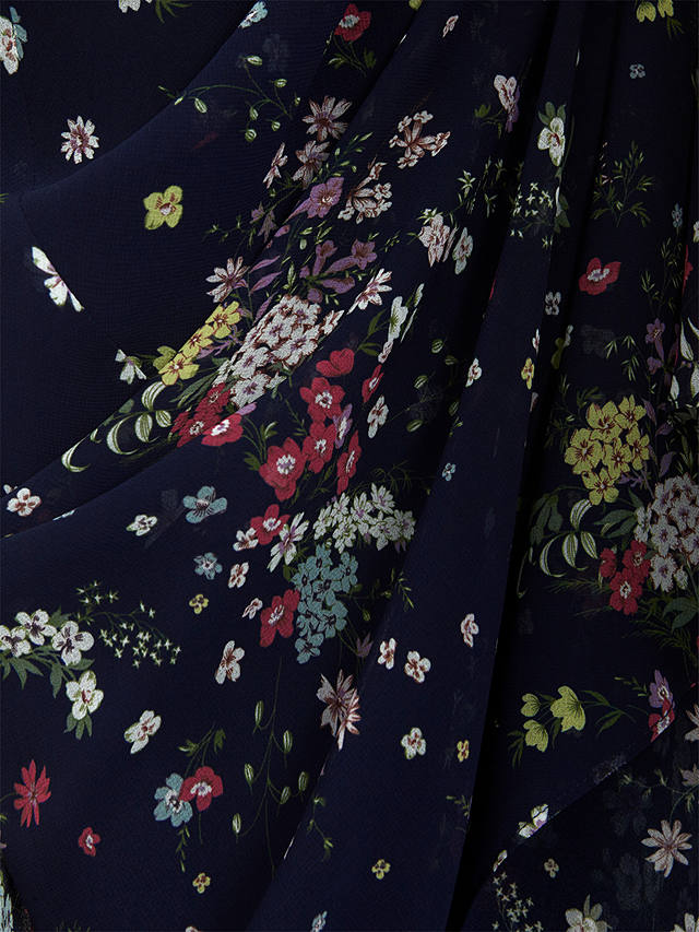 Hobbs Carly Floral Midi Dress, Navy/Multi