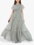 Lace & Beads Marly Embellished Maxi Dress, Sage