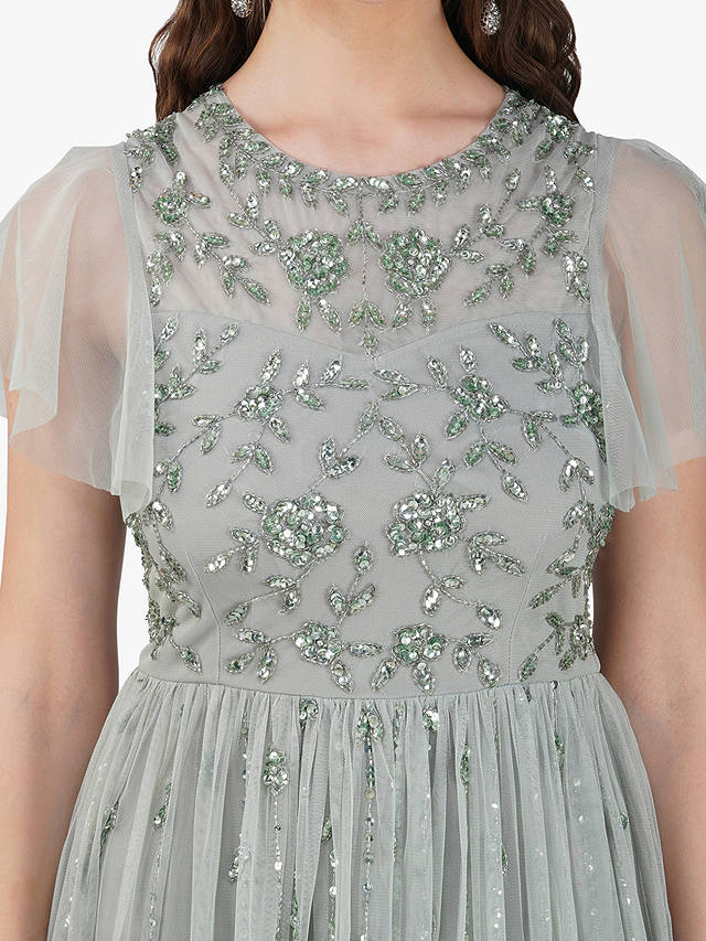 Lace & Beads Marly Embellished Maxi Dress, Sage