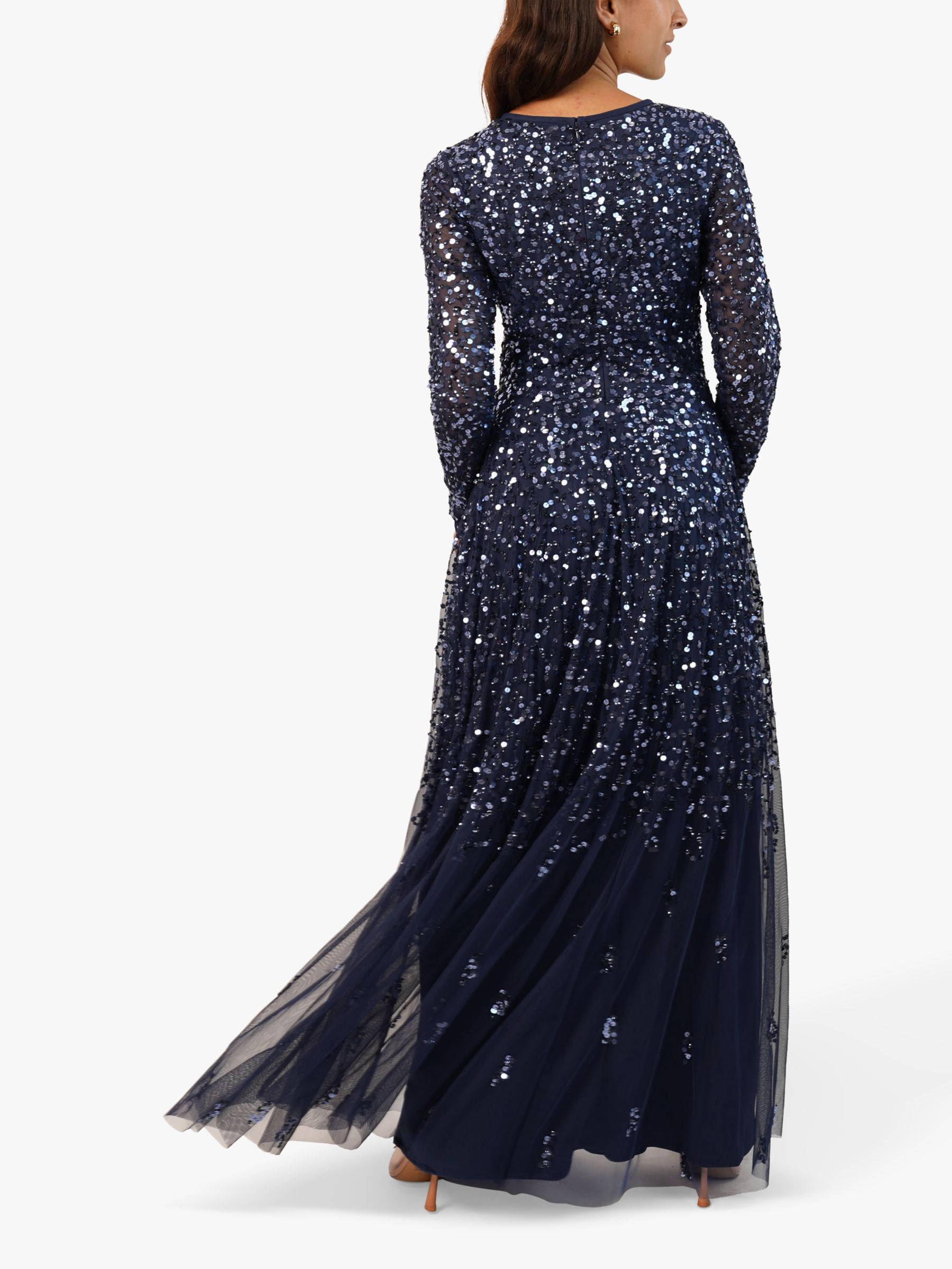 Lace & Beads Sila Embellished Maxi Dress, Navy at John Lewis & Partners
