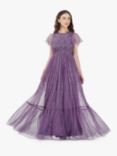 Lace & Beads Marly Embellished Maxi Dress, Purple