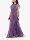 Lace & Beads Marly Embellished Maxi Dress, Purple