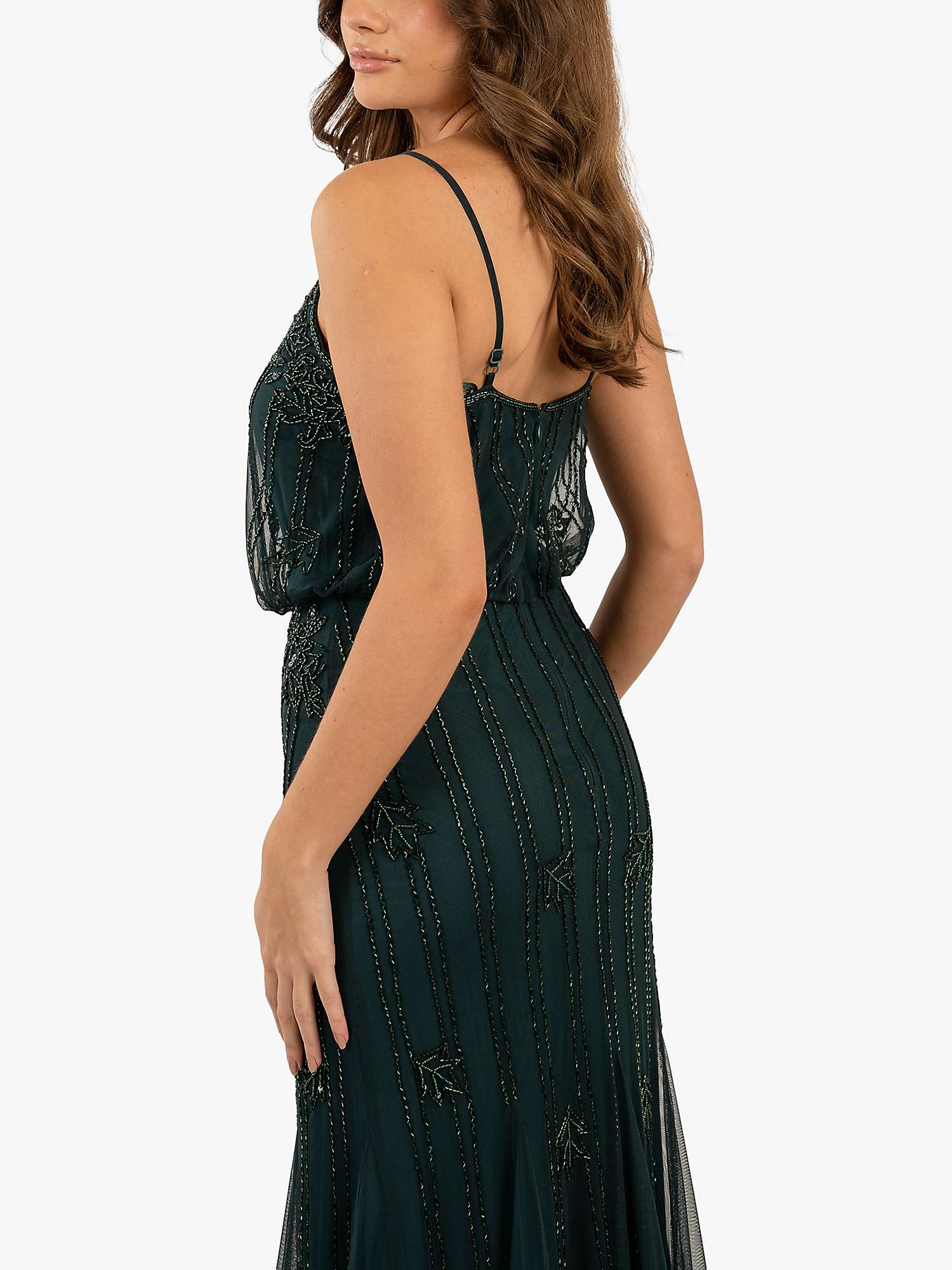 Buy Lace & Beads Keeva Embellished Maxi Dress, Emerald Green Online at johnlewis.com