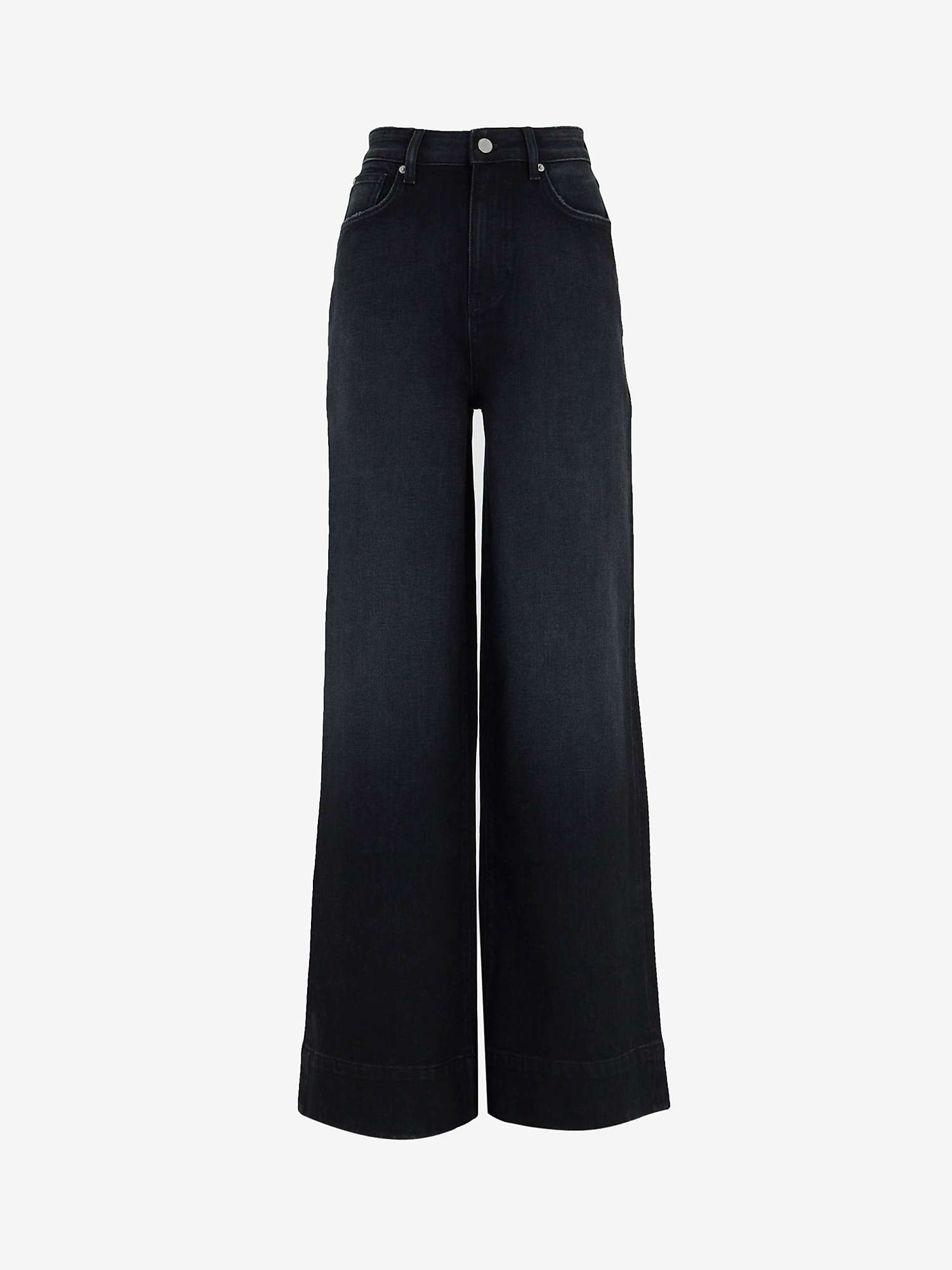 Buy Mint Velvet Super Soft Wide Leg Jeans, Black Online at johnlewis.com