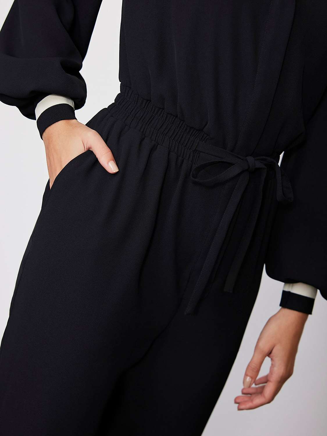Buy Mint Velvet Layered Look Collar Jumpsuit, Black Online at johnlewis.com