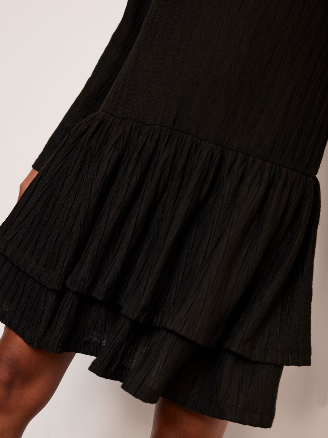 Buy Mint Velvet Crinkle Mini Dress, Black Online at johnlewis.com