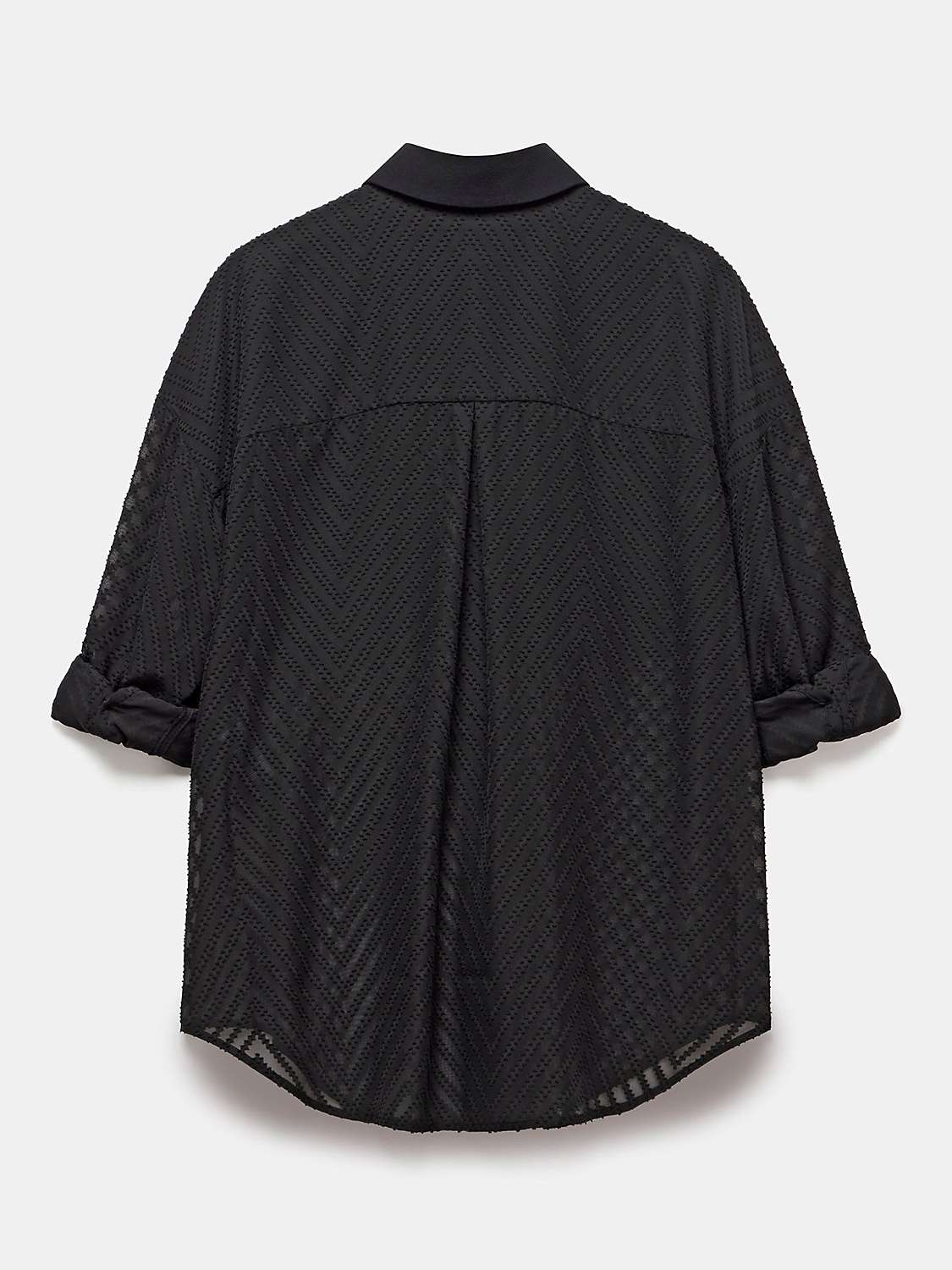 Buy Mint Velvet Jacquard Zig Zag Shirt, Black Online at johnlewis.com