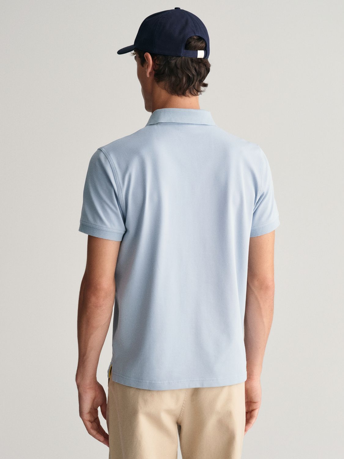 GANT Contrast Pique Polo Shirt, Dove Blue, L
