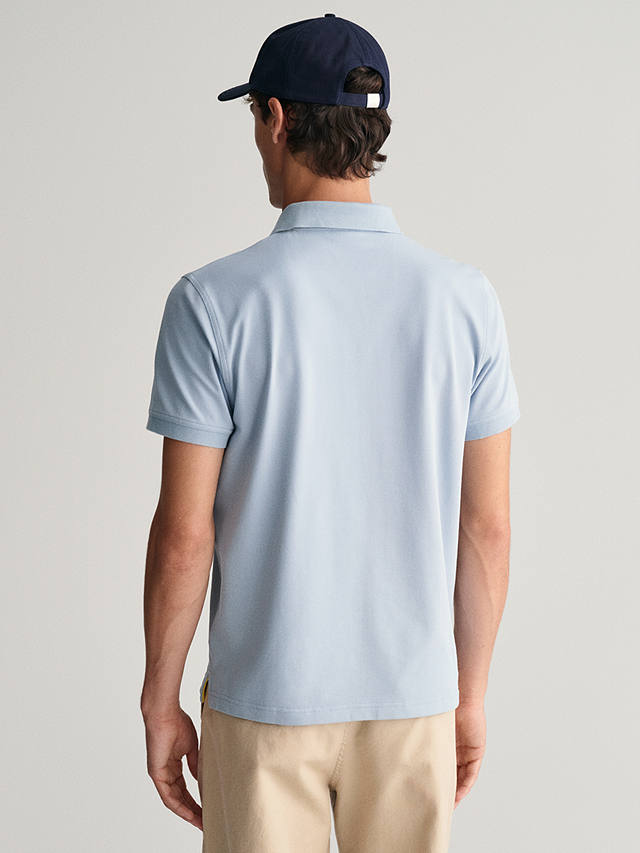 GANT Contrast Pique Polo Shirt, Dove Blue