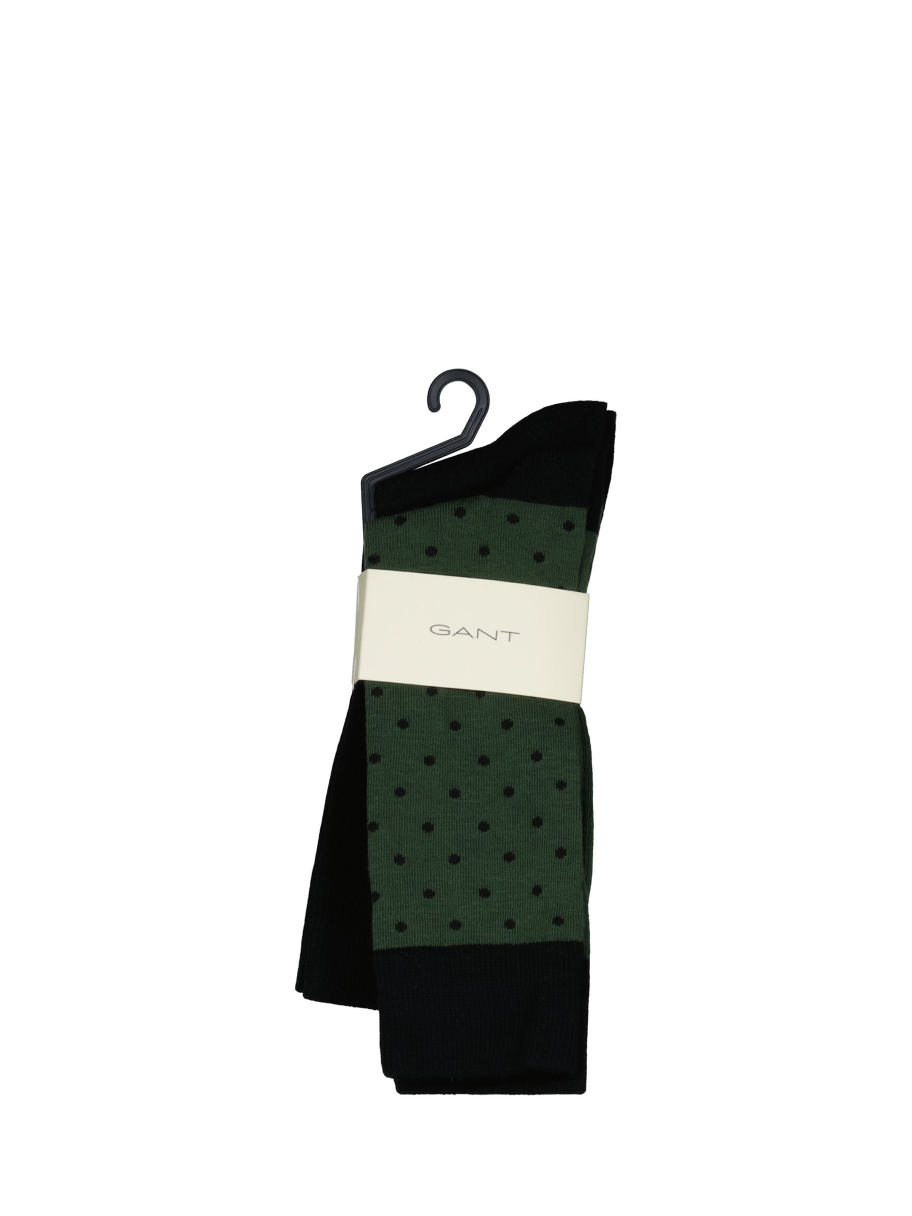 GANT Combed Cotton Socks, Pack of 2, Green/Black, S-M