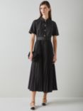 L.K.Bennett Cally Pleated Midi Dress, Black
