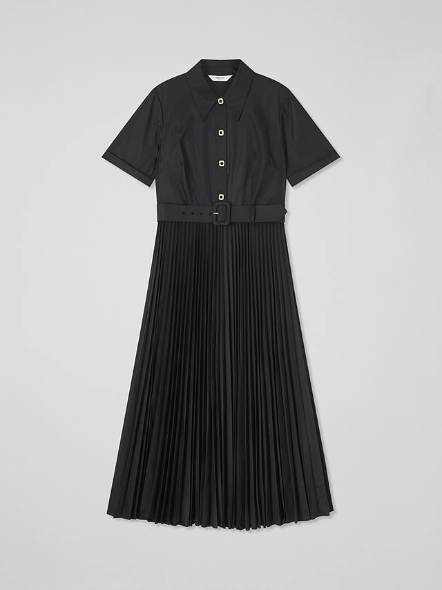 L.K.Bennett Cally Pleated Midi Dress, Black
