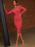 Chi Chi London Two Tone Knitted Dress, Pink