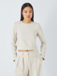 Theory Minimal Long Sleeve Crop Top, Pumice