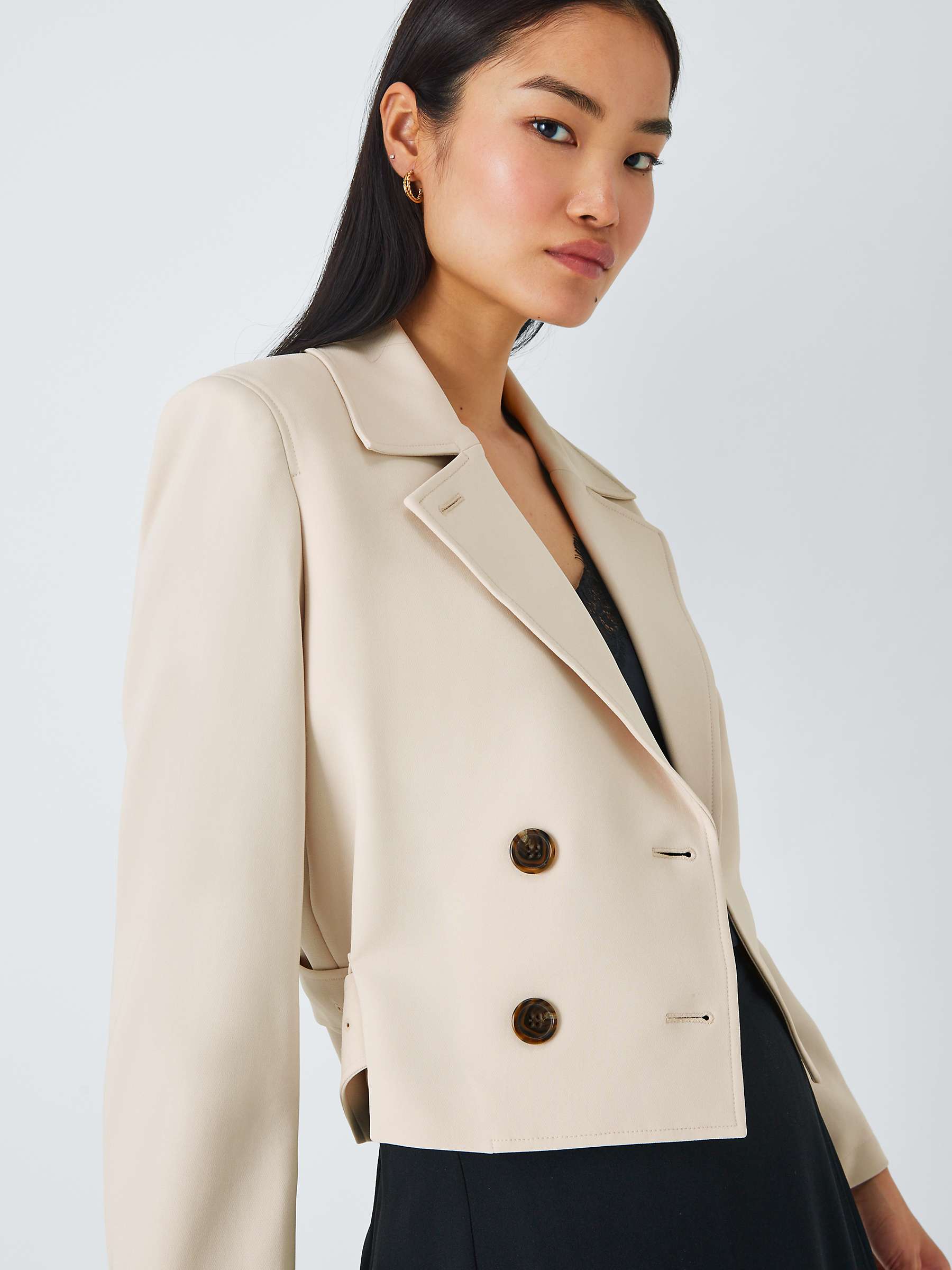 Buy Theory Cropped Double Breasted Jacket, Pumice Online at johnlewis.com