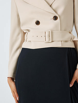 Theory Cropped Double Breasted Jacket, Pumice