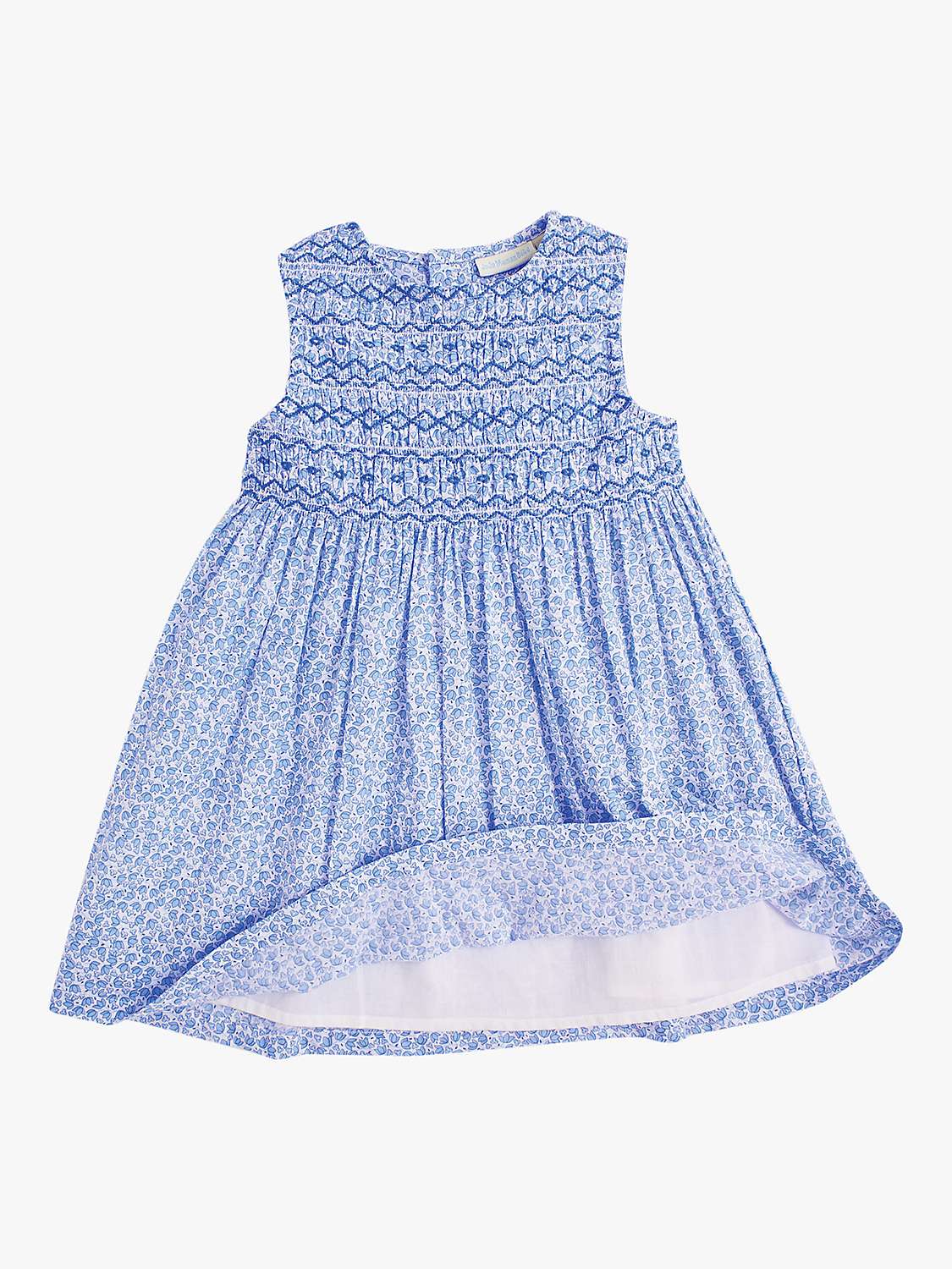 Buy JoJo Maman Bébé Baby Floral Bud Embroidered Smock Dress, Blue Online at johnlewis.com