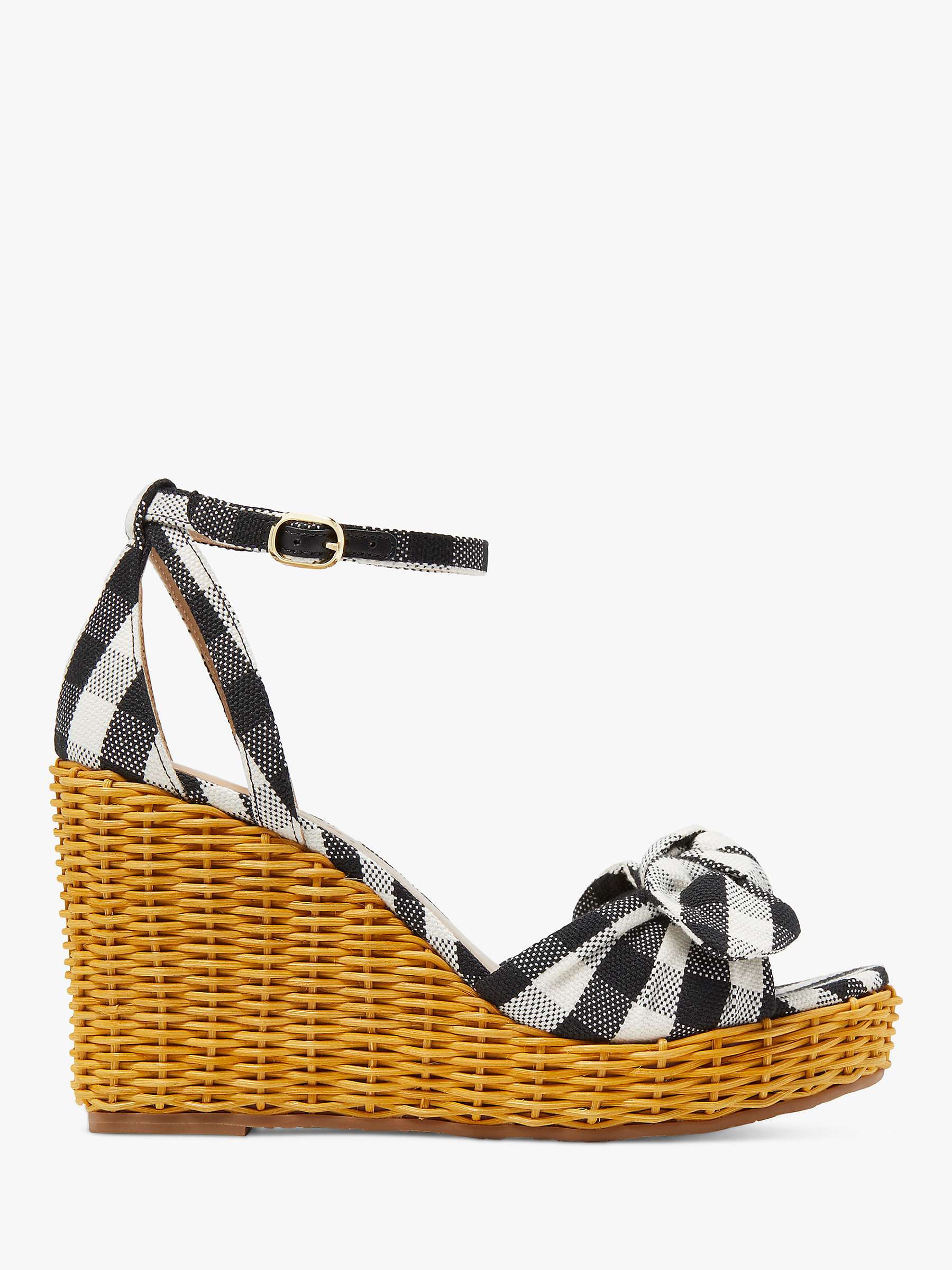 Buy kate spade new york Tianna Wicker Wedge Heel Sandals, Black/Cream Online at johnlewis.com