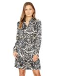 Mela London Print Belted Shirt Dress, Black