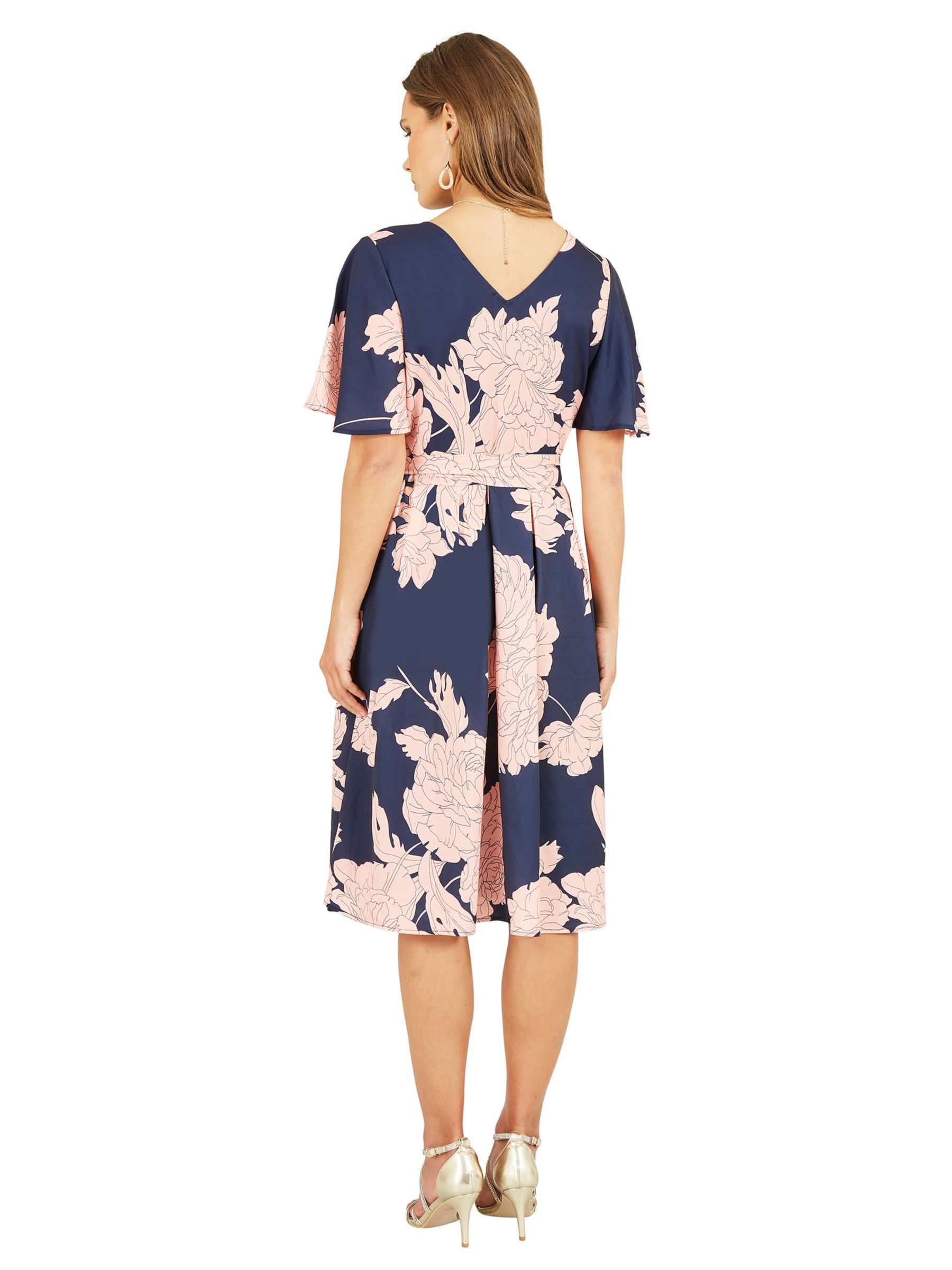 Buy Mela London Blossom Print Wrap Midi Dress, Navy Online at johnlewis.com
