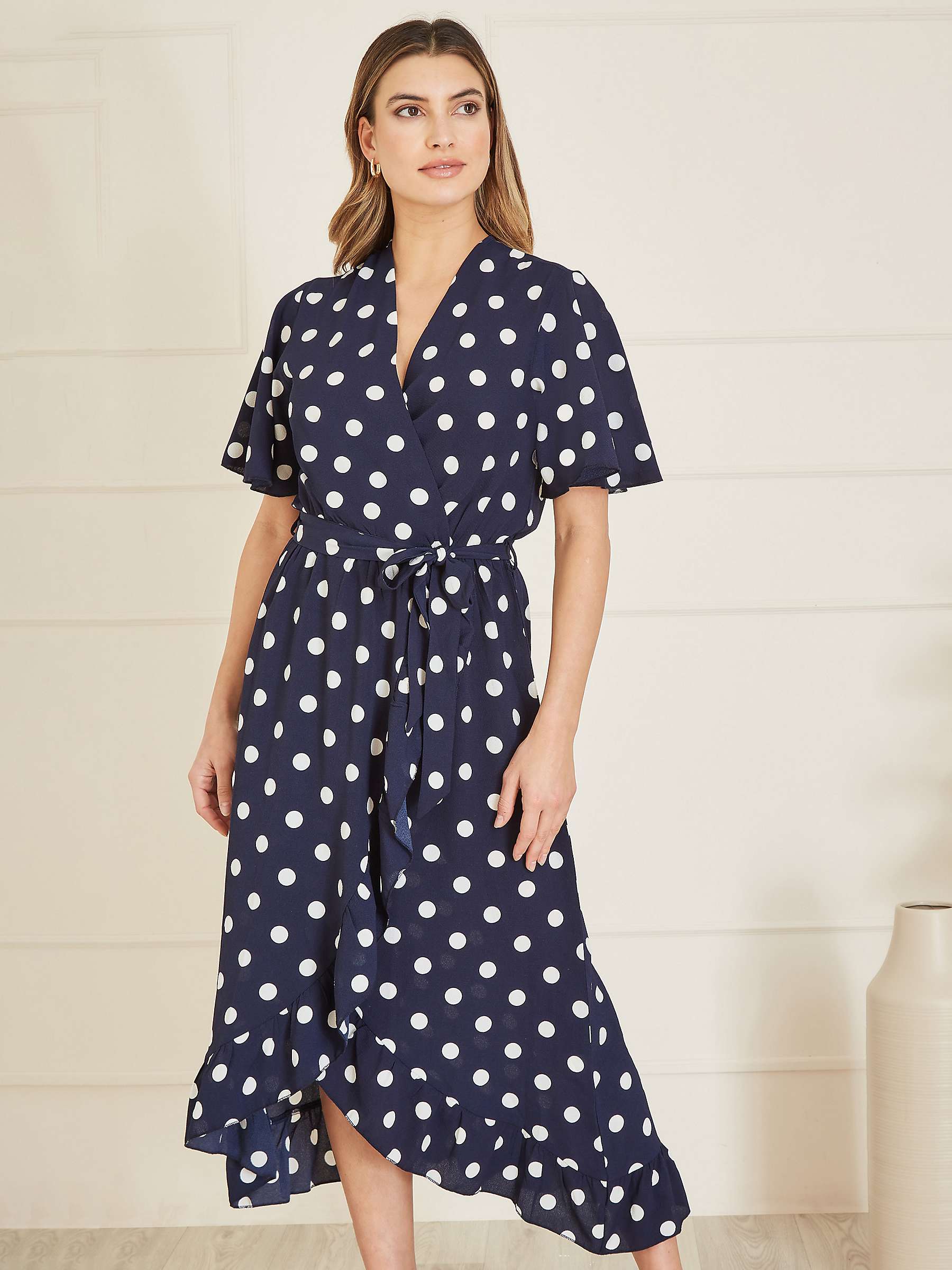 Buy Mela London Spot Print Wrap Dress, Navy Online at johnlewis.com