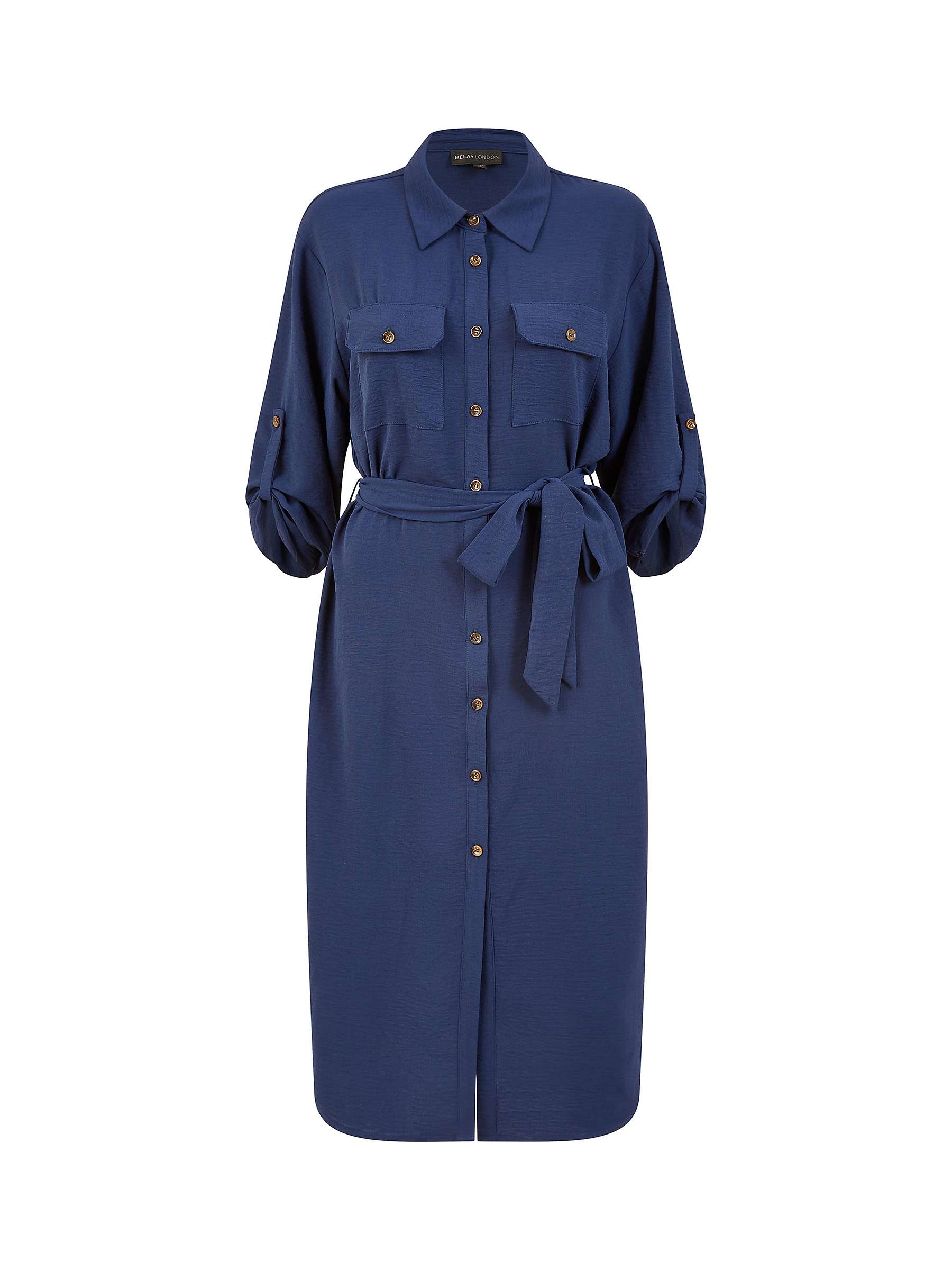 Buy Mela London Midi Shirt Dress, Navy Online at johnlewis.com