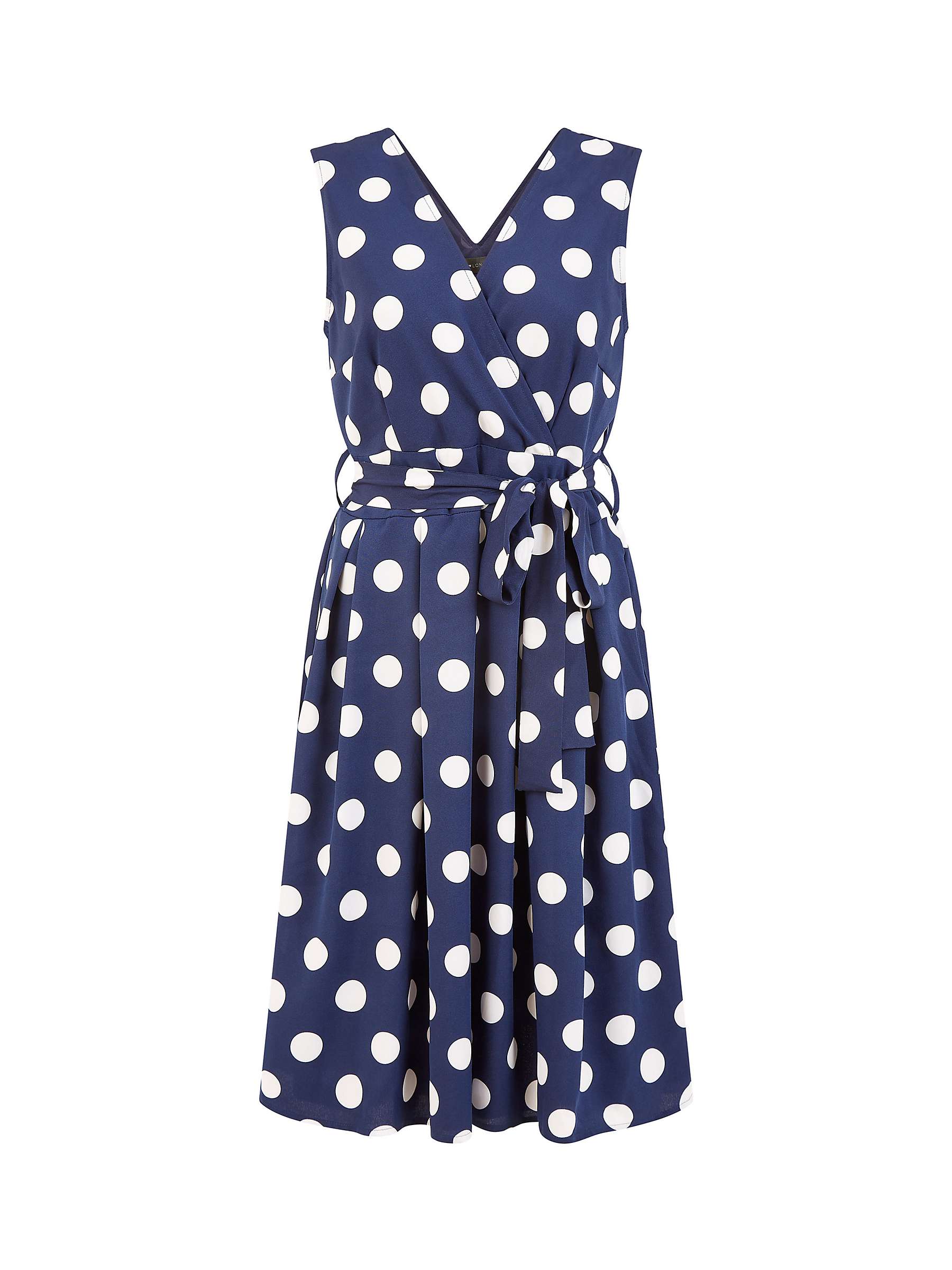 Buy Mela London Spot Print Wrap Midi Dress, Navy Online at johnlewis.com