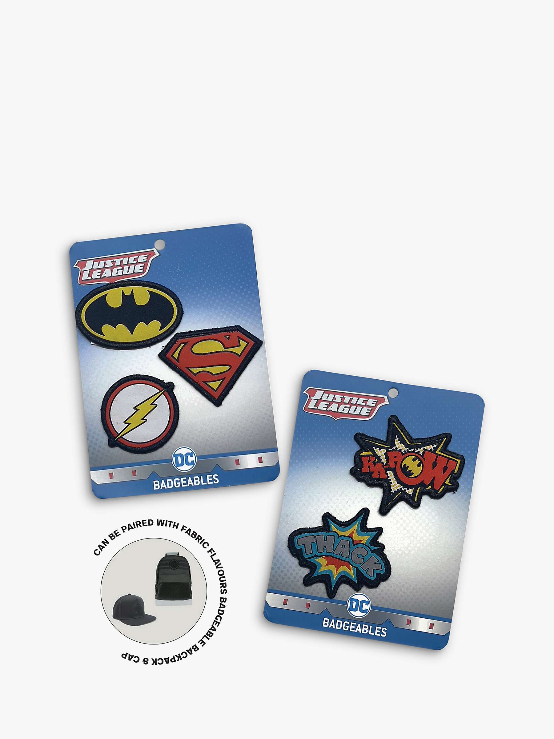 Buy Fabric Flavours Kids' DC Interchangeable Badges, Pack Of 2, Multi Online at johnlewis.com