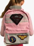 Fabric Flavours Kids' Wonder Woman Interchangeable Badges Backpack, Pink