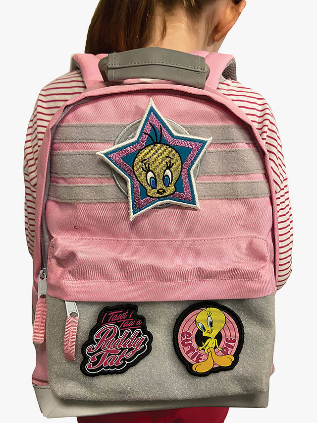 Fabric Flavours Kids' Looney Tunes Interchangeable Badges Backpack, Pink