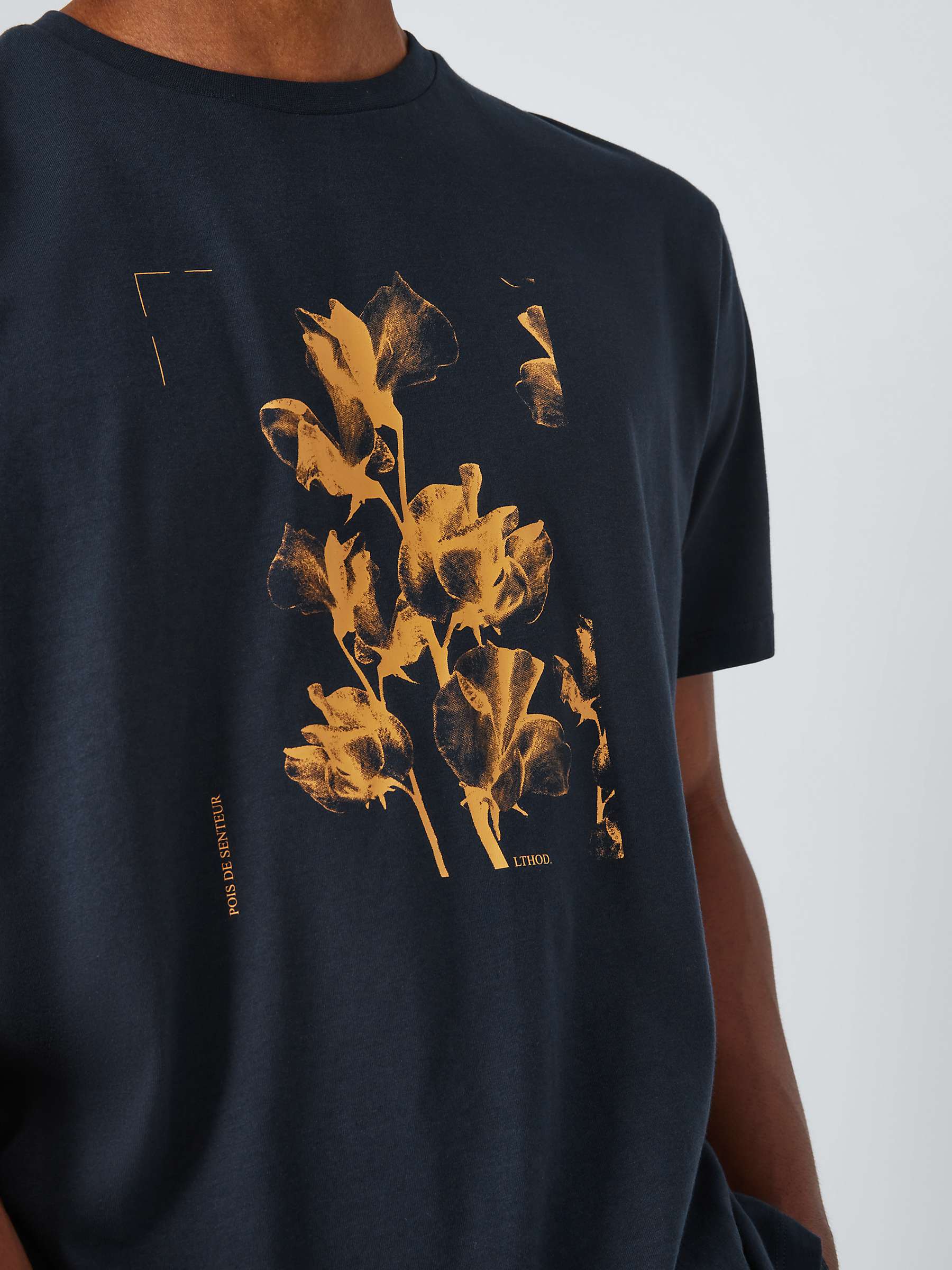 Buy Kin Abstract Sweet Pea Short Sleeve T-Shirt, Dark Navy Online at johnlewis.com