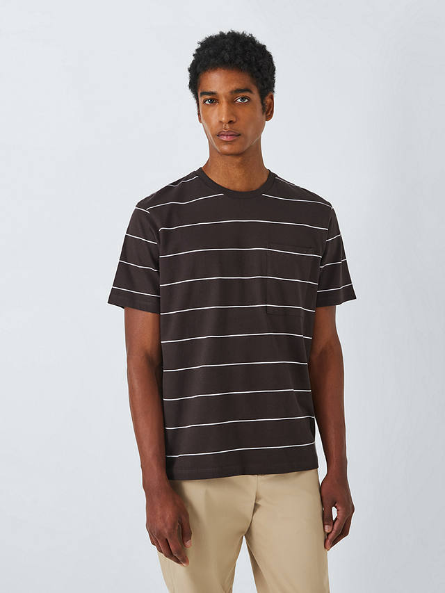 Kin Space Stripe Pocket Short Sleeve T-Shirt, Chocolate/Plum