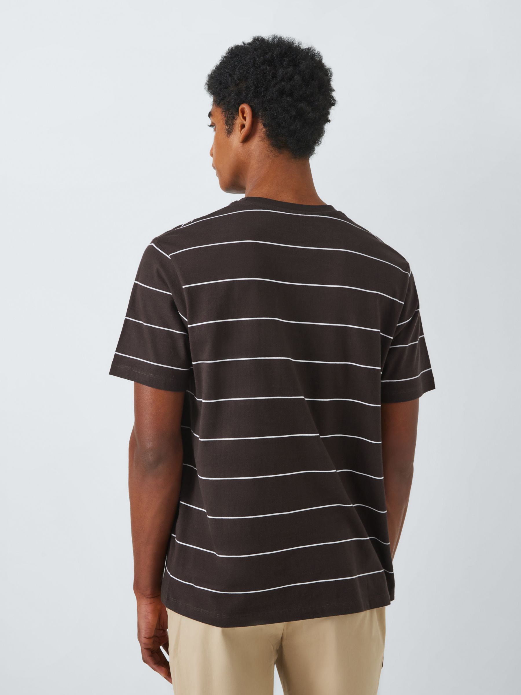 Kin Space Stripe Pocket Short Sleeve T-Shirt, Chocolate/Plum, S