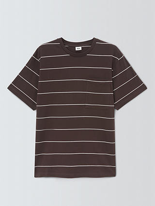 Kin Space Stripe Pocket Short Sleeve T-Shirt, Chocolate/Plum