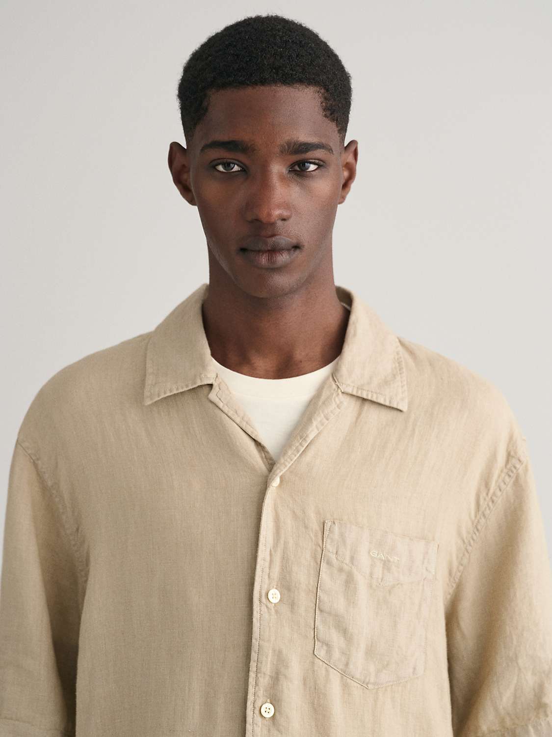 Buy GANT Linen Relaxed Shirt, Beige Online at johnlewis.com