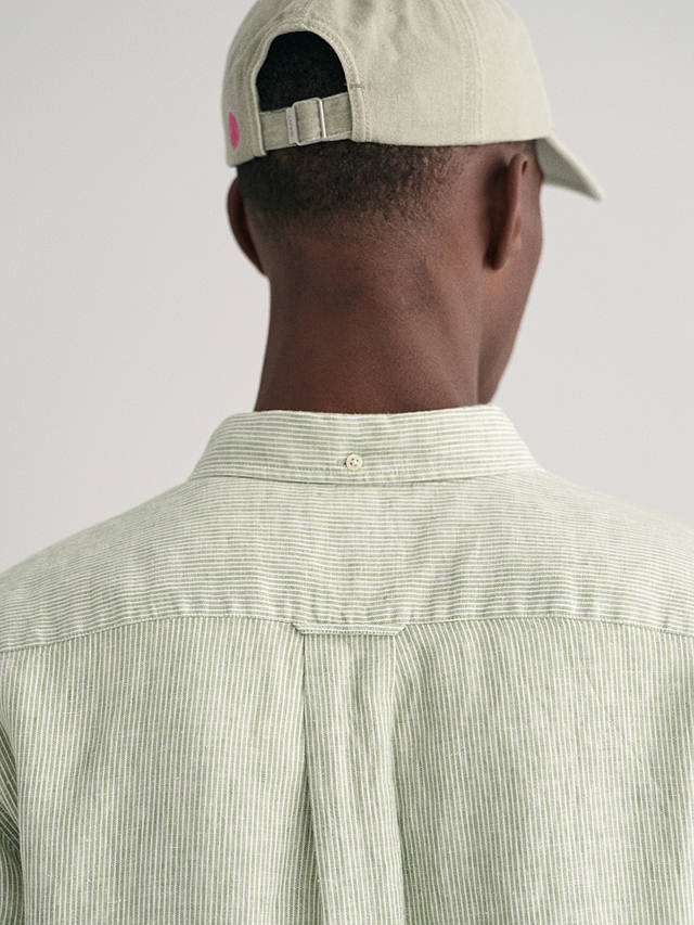 GANT Linen Short Sleeve Shirt, Green