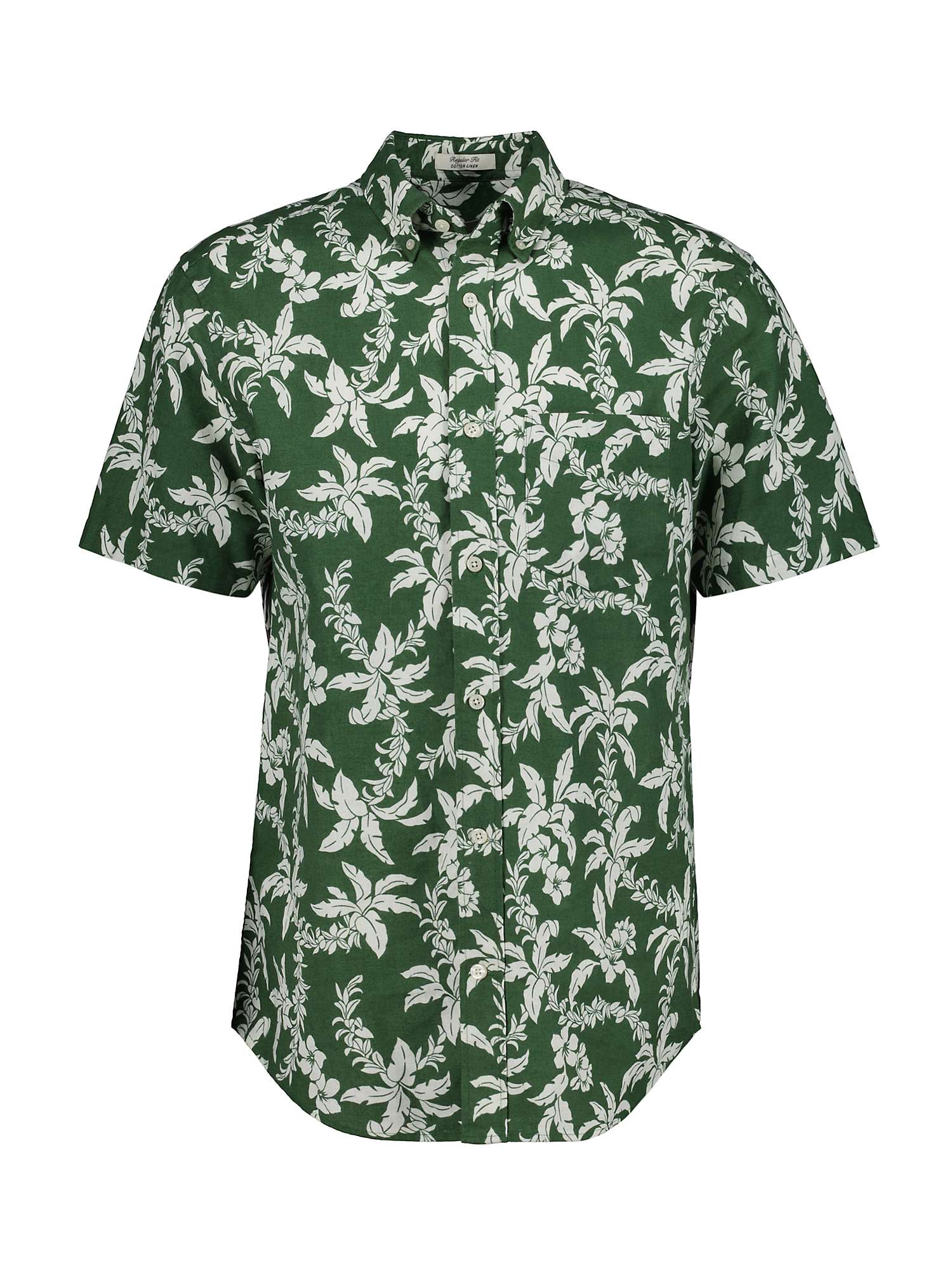 Buy GANT All Over Palm Print Short Sleeve Shirt, Green/Multi Online at johnlewis.com