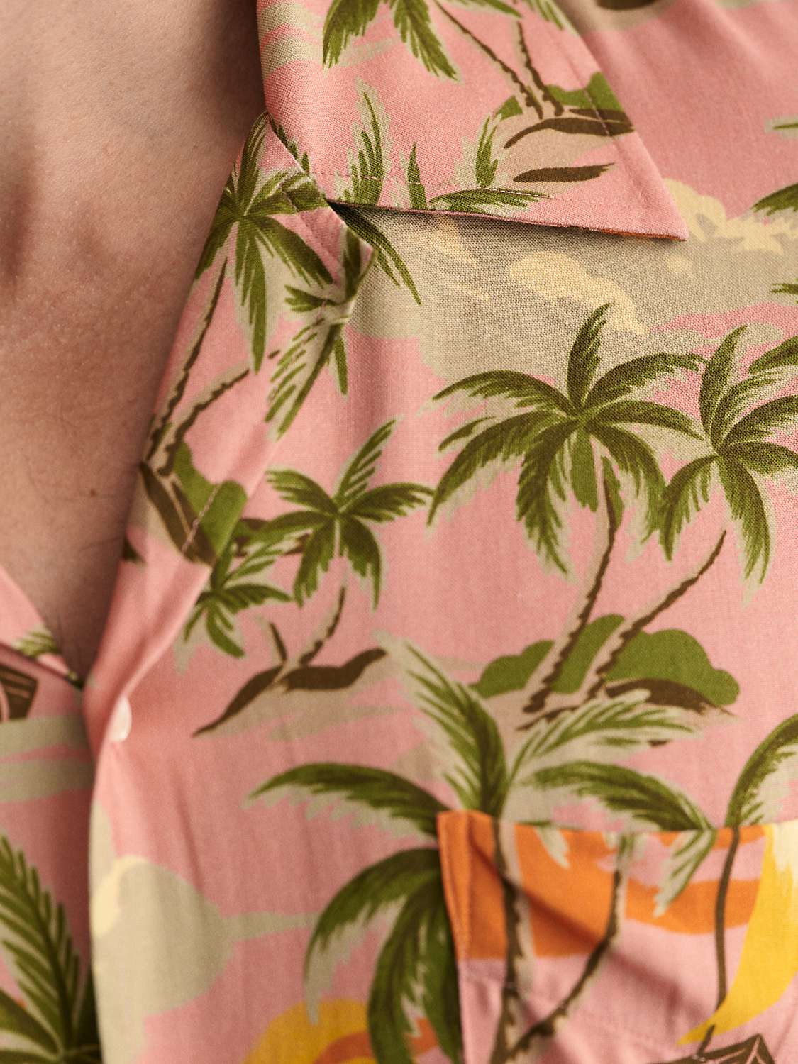 Buy GANT Short Sleeved Tropical Print Shirt, Pink/Multi Online at johnlewis.com
