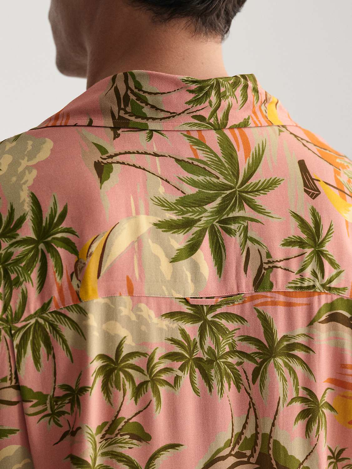 Buy GANT Short Sleeved Tropical Print Shirt, Pink/Multi Online at johnlewis.com