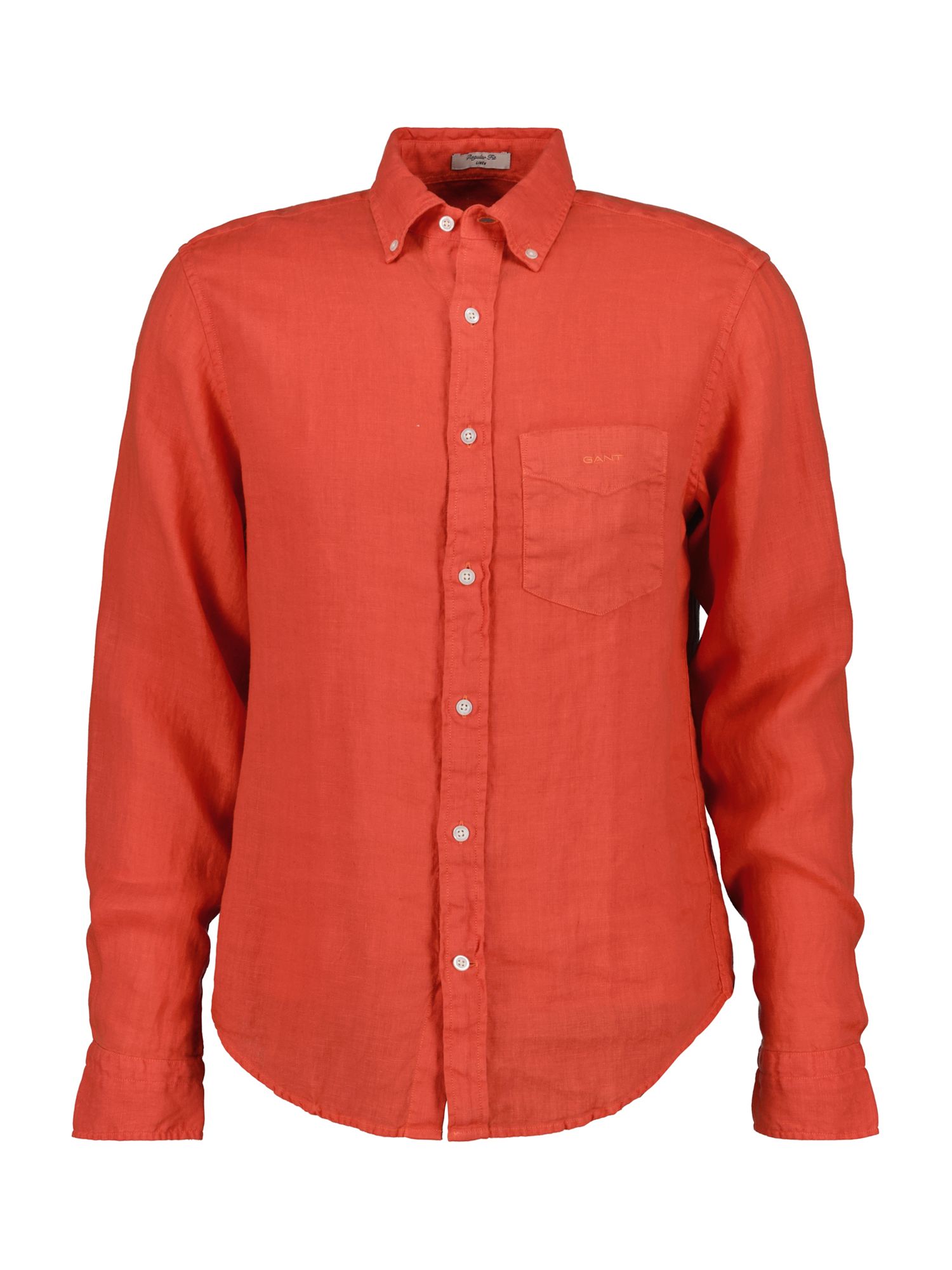 Buy GANT Regular Fit Dyed Linen Shirt, Orange Online at johnlewis.com