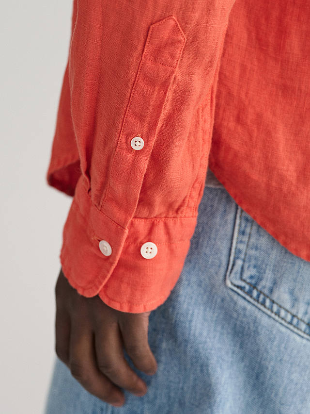 GANT Regular Fit Dyed Linen Shirt, Orange