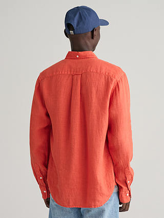 GANT Regular Fit Dyed Linen Shirt, Orange