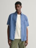 GANT Linen Short Sleeve Shirt, Blue