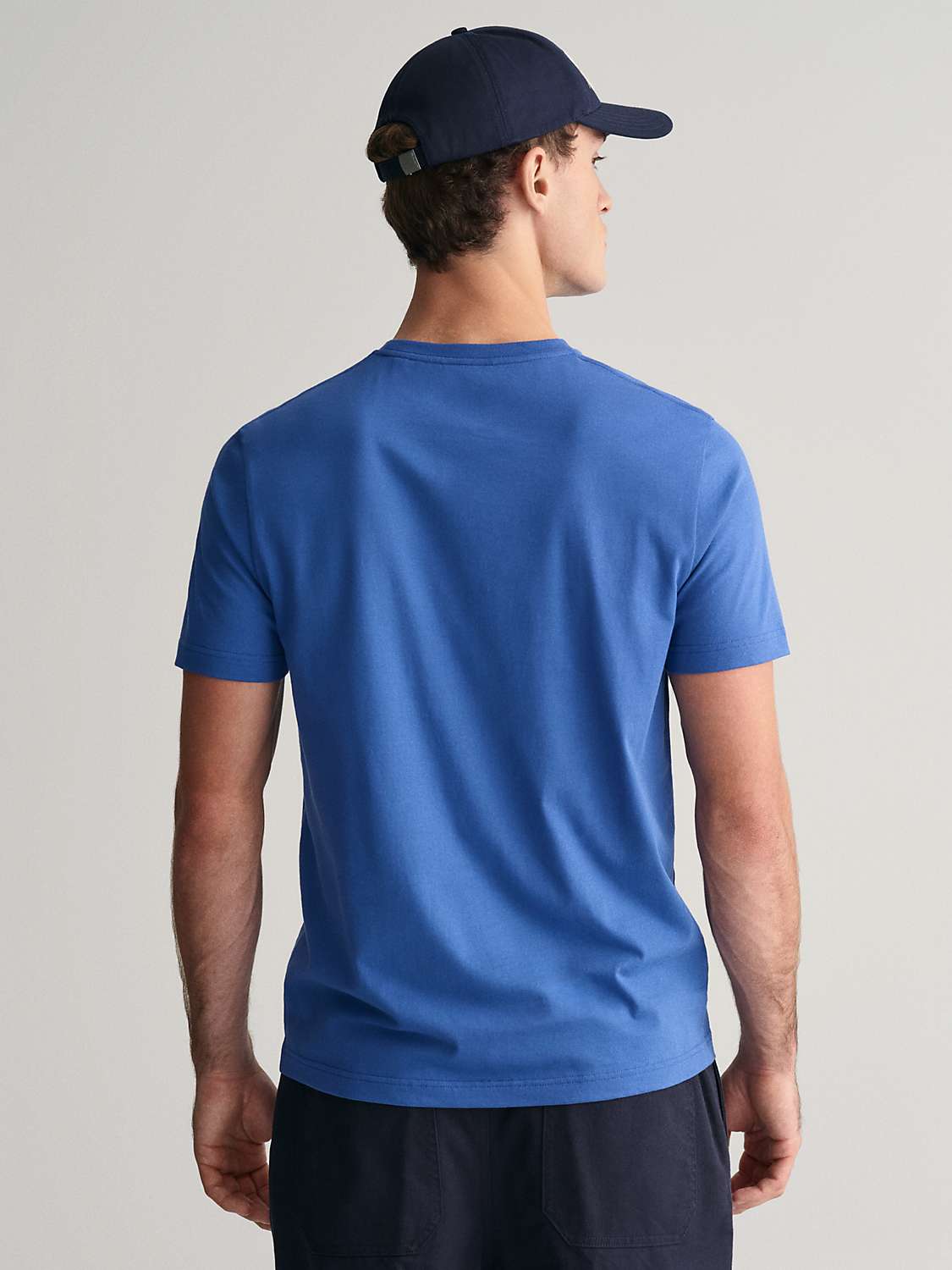 Buy GANT Sheild Logo Short Sleeve T-Shirt, Rich Blue Online at johnlewis.com